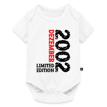2002 Dezember Limited Edition 21. Geburtstag Deko - Baby Premium Kurzarmbody - Weiß - Vorne