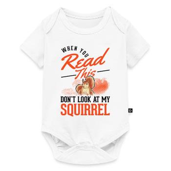 Écureuil cadeau écureuil gris - Body à manches courtes Premium Bébé - blanc - Devant