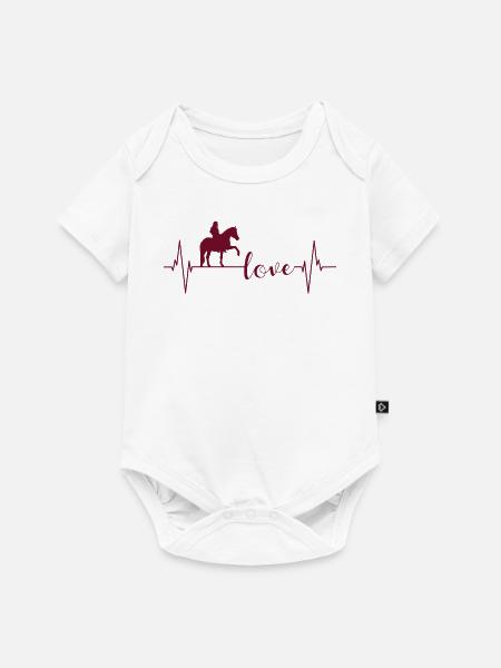 Reiterherz Pferdeliebe Lebensfreude - Baby Premium Kurzarmbody - Weiß