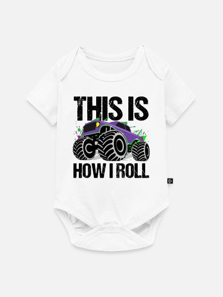 Dynamisches Monster Truck Abenteuer - Baby Premium Kurzarmbody - Weiß