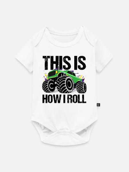 Dynamisches Monster Truck Abenteuer - Baby Premium Kurzarmbody - Weiß