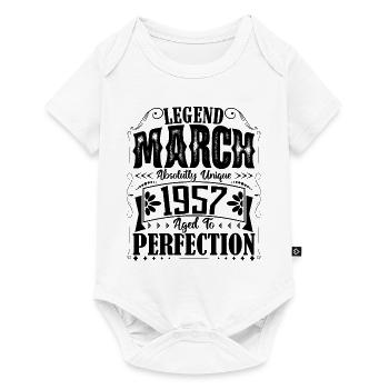 March 1957. March 1957 Birthday Gift. March. - Baby Premium short-sleeve bodysuit - white - Front