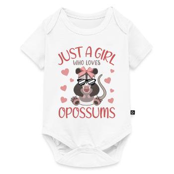 Fille Opossum Amour Coeur Motif - Body à manches courtes Premium Bébé - blanc - Devant