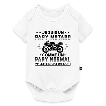 Motard Homme Papy Moto Cadeau Motorcycle Motards - Body à manches courtes Premium Bébé - blanc - Devant