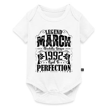 Mars 1992. Cadeau d'Anniversaire mars 1992. March. - Body à manches courtes Premium Bébé - blanc - Devant
