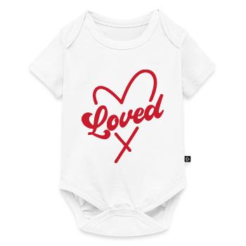 Geliebt - Baby Premium Kurzarmbody - Weiß - Vorne