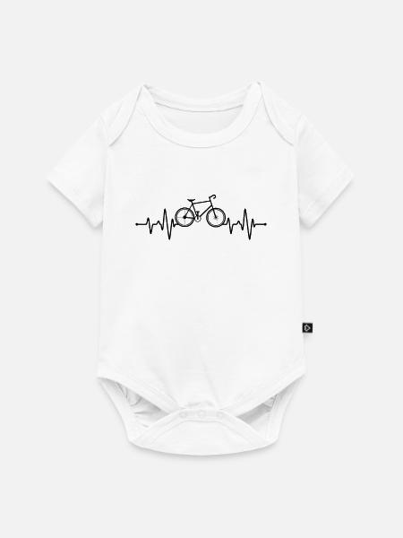 Radfahrer Herzschlag - Baby Premium Kurzarmbody - Weiß