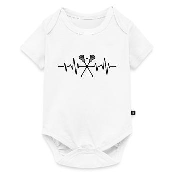 Lacrosse Herzschlag - Baby Premium Kurzarmbody - Weiß - Vorne