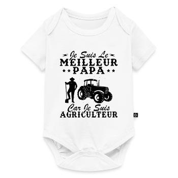 Je suis le meilleur papa car je suis Agriculteur - Body à manches courtes Premium Bébé - blanc - Devant