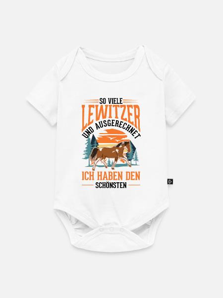 Lewitzer Pferd Reiterin - Baby Premium Kurzarmbody - Weiß