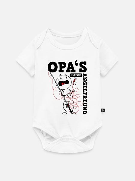 Opas Kleiner Angelfreund - Baby Premium Kurzarmbody - Weiß