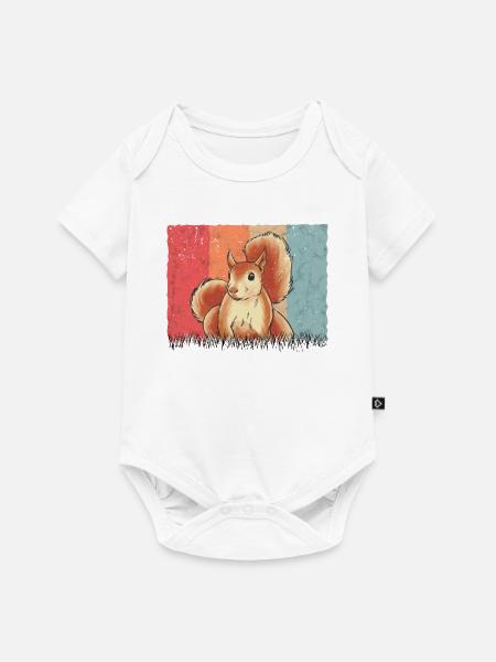 Eichhörnchen Retro Squirrel - Baby Premium Kurzarmbody - Weiß