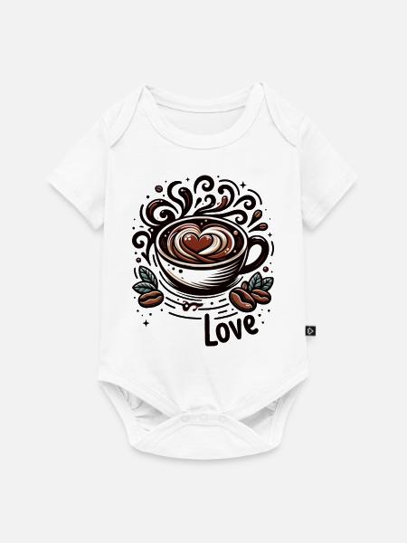 Kaffeeliebe - Baby Premium Kurzarmbody - Weiß