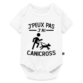 Je Peux Pas J'ai canicross canicross humour - Body à manches courtes Premium Bébé - blanc - Devant