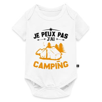 Je peux pas jai camping - Body à manches courtes Premium Bébé - blanc - Devant