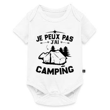 Je peux pas jai camping - Body à manches courtes Premium Bébé - blanc - Devant