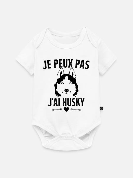 Ich kann keinen Husky haben - Baby Premium Kurzarmbody - Weiß