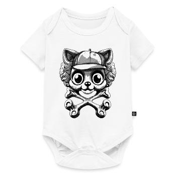 Adventure Cat Style: Pirate shirt with bones. - Baby Premium short-sleeve bodysuit - white - Front