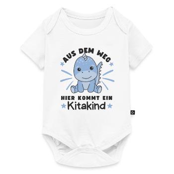 Aus Dem Weg Hier Kommt Ein Kitakind Dino - Baby Premium Kurzarmbody - Weiß - Vorne