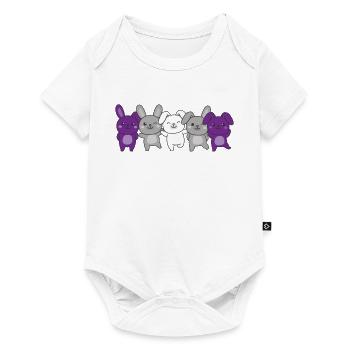 Graysexual Flag Pride LGBTQ Cute Bunny - Baby Premium short-sleeve bodysuit - white - Front