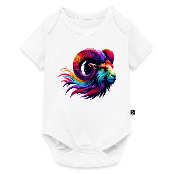 Aries Zodiac Sign Vibrant Rainbow Design - Baby Premium short-sleeve bodysuit - white - Front