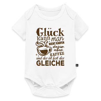 Glück kann man nicht kaufen aber Kaffee - Spruch - Baby Premium Kurzarmbody - Weiß - Vorne