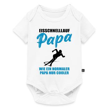Eisschnelllauf Papa Cool Geschenk - Baby Premium Kurzarmbody - Weiß - Vorne