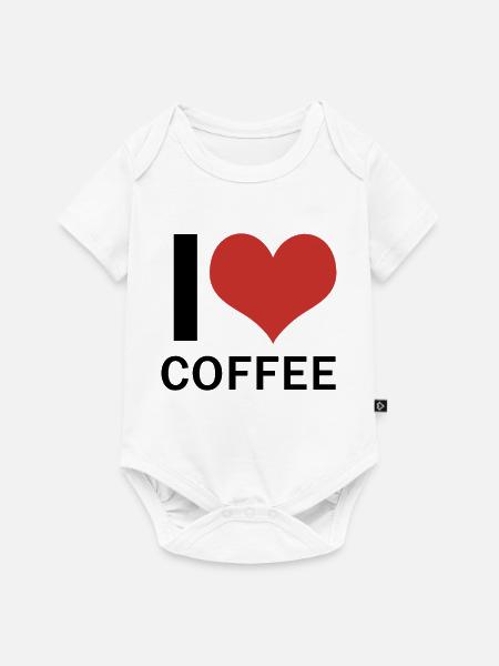 I Love Coffee - Baby Premium Kurzarmbody - Weiß