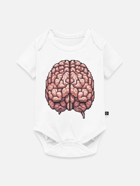 Achtsame Pixel - Baby Premium Kurzarmbody - Weiß