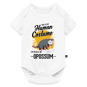 Opossum Costume Humain Possum Halloween Beutelratte - Body à manches courtes Premium Bébé - blanc - Devant