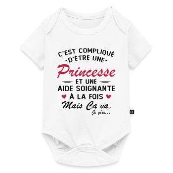 Princesse et Aide soignante - Body à manches courtes Premium Bébé - blanc - Devant