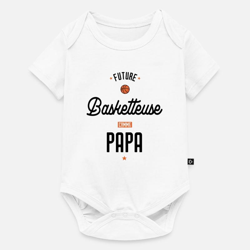 Future basketteuse comme papa - Body à manches courtes Premium Bébé - blanc