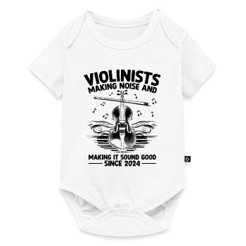 Les violonistes font du bruit et le font sonner bien - Body à manches courtes Premium Bébé - blanc - Devant