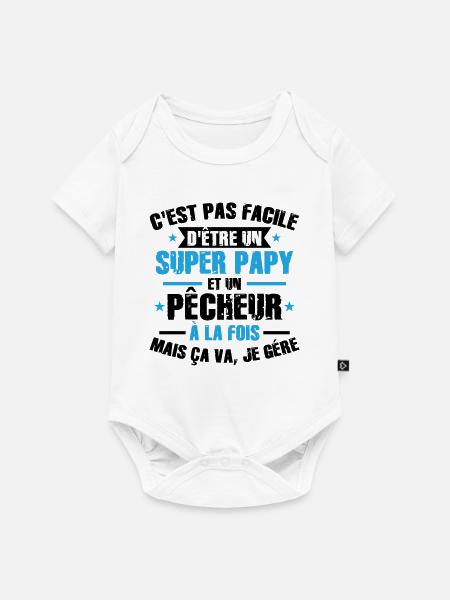 Super Opa und Fischer - Baby Premium Kurzarmbody - Weiß