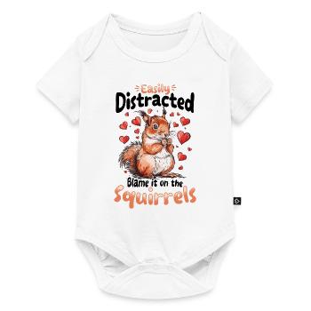 Funny Squirrel Animal Easily Distracted - Baby Premium Kurzarmbody - Weiß - Vorne