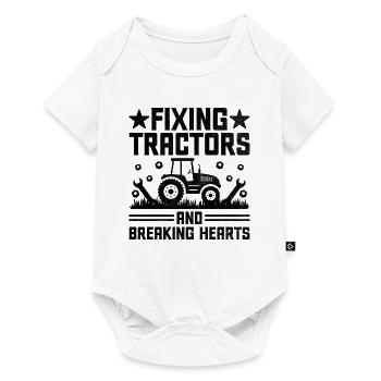 Mécanicien agricole Drôle de tracteur Mécanique Ferme - Body à manches courtes Premium Bébé - blanc - Devant