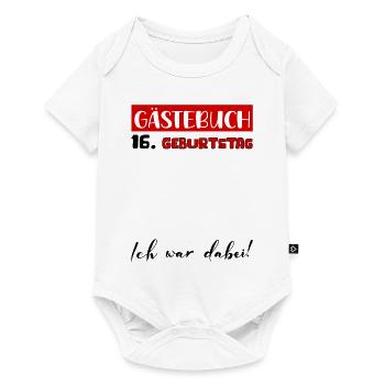 16e anniversaire cadeau filles garçons livre d’or - Body à manches courtes Premium Bébé - blanc - Devant