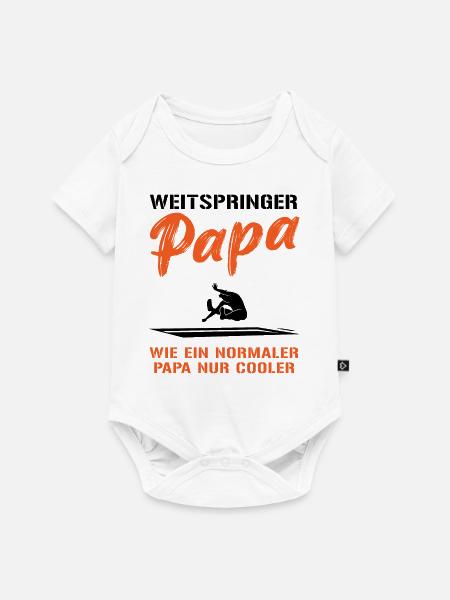 Coolster Weitsprung Papa - Geschenk - Baby Premium Kurzarmbody - Weiß