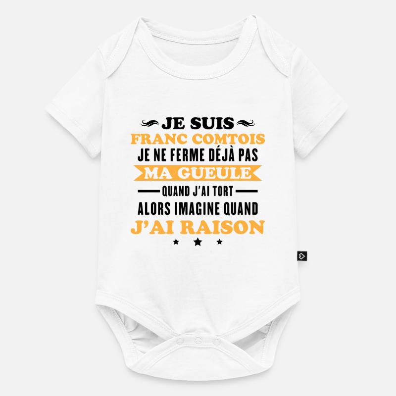 Franc comtois je ferme pas ma gueule franche comté - Body à manches courtes Premium Bébé - blanc