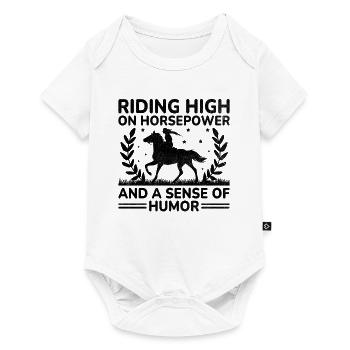 Courses de chevaux pur-sang Équitation Chevaux équestres - Body à manches courtes Premium Bébé - blanc - Devant