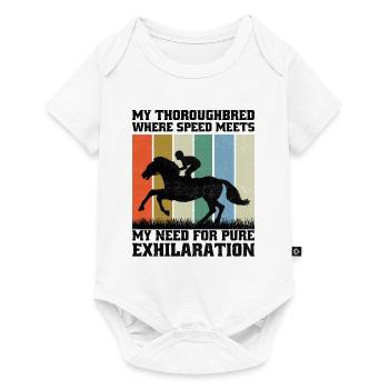 Courses de chevaux pur-sang Équitation Chevaux équestres - Body à manches courtes Premium Bébé - blanc - Devant