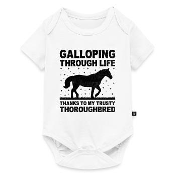 Thoroughbred Horse Racing Riding Equestian Horses - Baby Premium short-sleeve bodysuit - white - Front