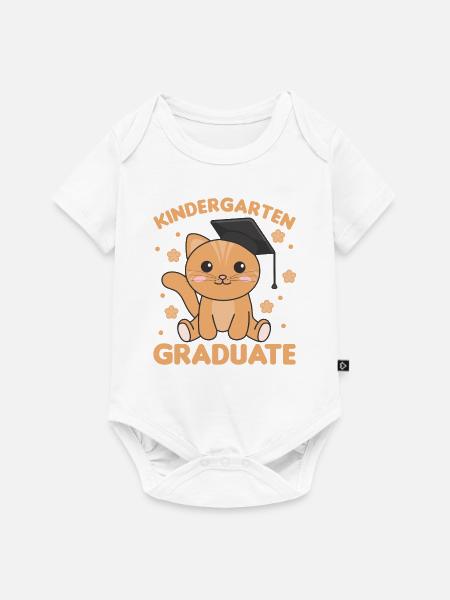 Kids Kindergarten graduate Katze Graduation - Baby Premium Kurzarmbody - Weiß