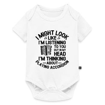 But In My Head I'm Thinking About Playing Accordio - Baby Premium short-sleeve bodysuit - white - Front