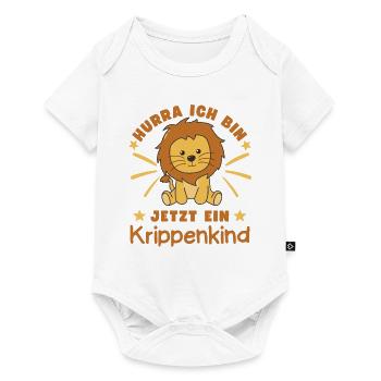 Hooray, I'm a crib kid now Leo - Baby Premium short-sleeve bodysuit - white - Front