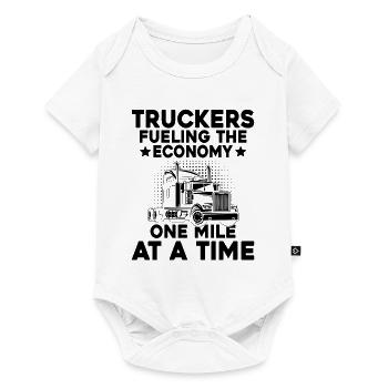 Trucker Driving Dad Trucker Father Truck Driver - Baby Premium short-sleeve bodysuit - white - Front