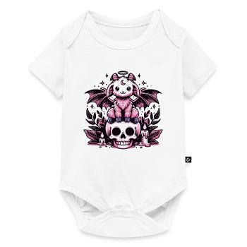 Kawaii Pastel Goth Mignon Effrayant Chèvre Chauve-Souris - Body à manches courtes Premium Bébé - blanc - Devant