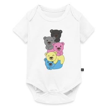 Polygender Flag Pride LGBTQ Cute Bear - Baby Premium short-sleeve bodysuit - white - Front