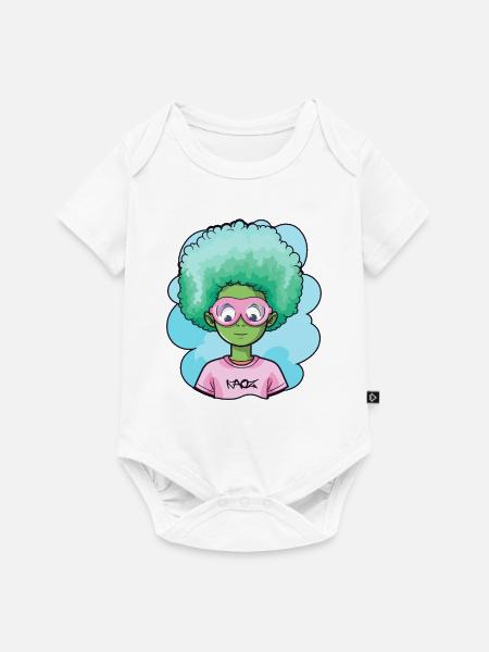 Blauer Afro Kind - Baby Premium Kurzarmbody - Weiß