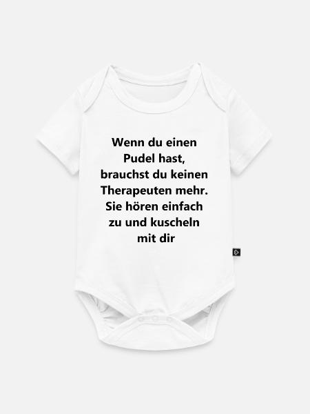 Pudel Therapie Geschenk - Baby Premium Kurzarmbody - Weiß
